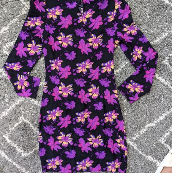 MAJE Rosamar ruched floral mini sz:1 - Picture 7 of 11